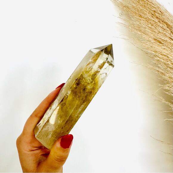 Citrine Polished Genuine 5” Crystal Point Boho Gypsy Meditation Yoga Gemstone - Picture 10 of 11